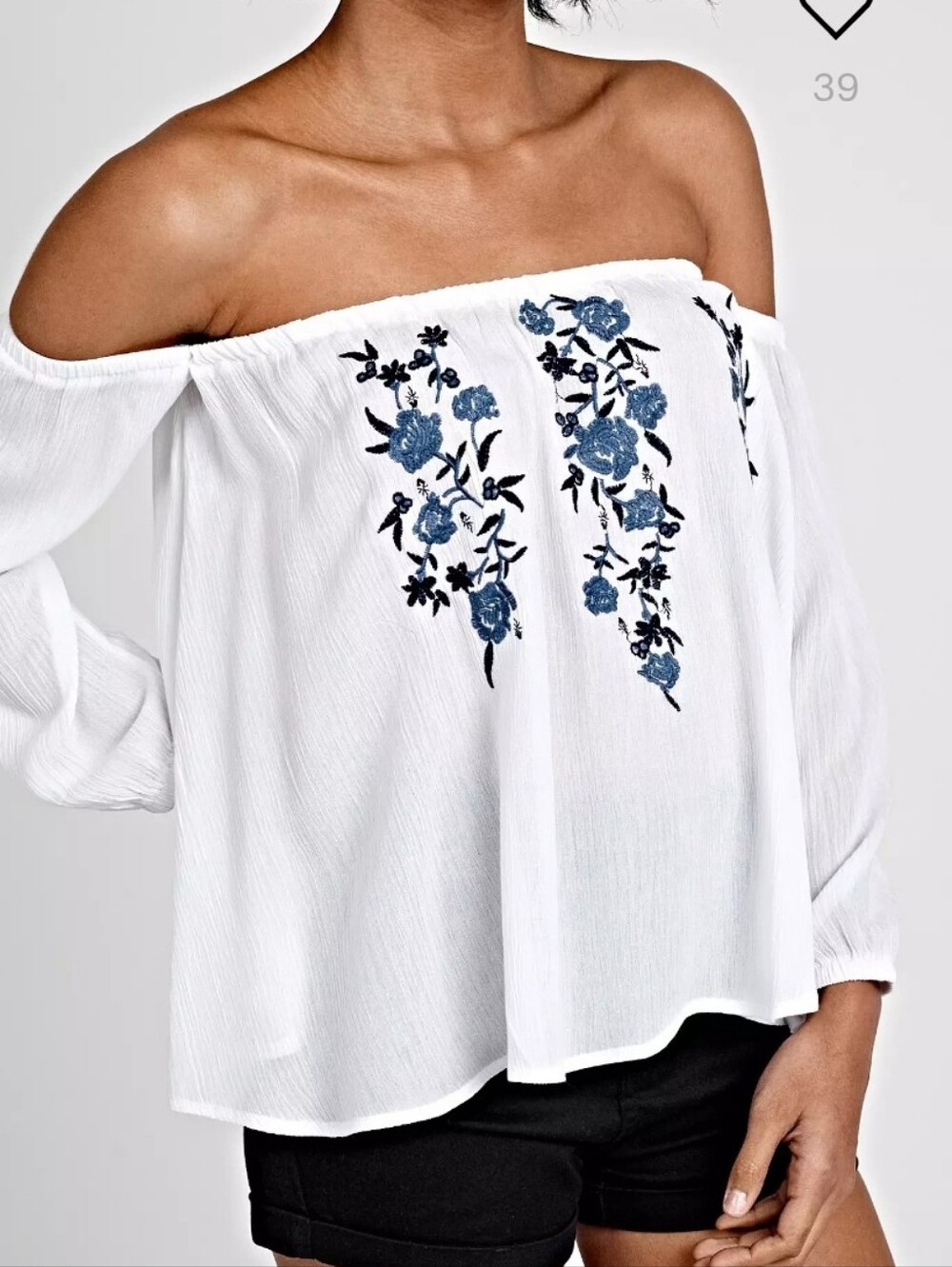 NWT Off The Shoulder Embroidered Top